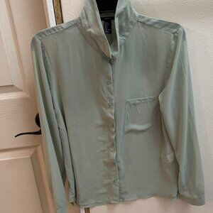 Forever 21 Light Green Collared Shirt